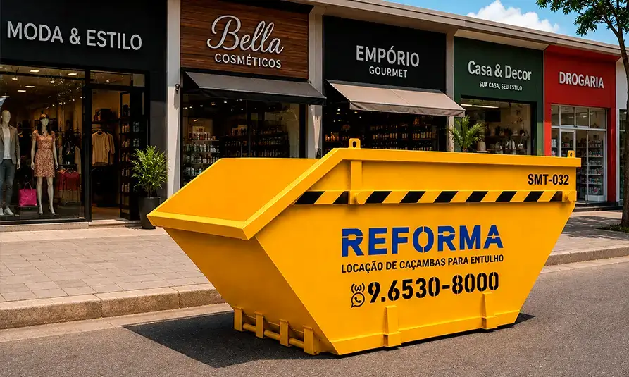 Caçamba para comércios e lojas